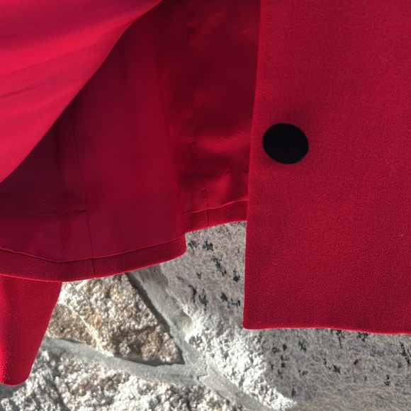 Talbots Petites Wool Red Blazer With Black Velvet - Picture 9 of 9